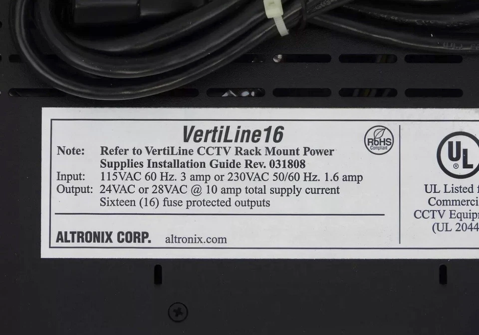 ALTRONIX CCTV Power Supply | VERTILINE16 | SEALED NEW | Axis 19” Rack Mount - Image 3 of 3