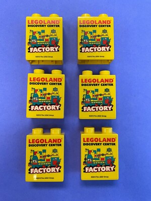 Lot of 6 Vtg LEGOLAND LEGO Discovery Center Factory 2013 Duplo Yellow Bricks