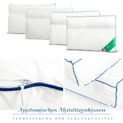 Anatomisches Schlafkissen Kopfkissen Matratzenkissen 2-Kammer Mikrofaser weiß