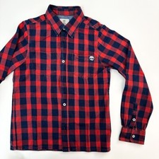 Camicia Timberland a Quadri Rossa e Blu 12 anni 150 cm bambino veste stretto