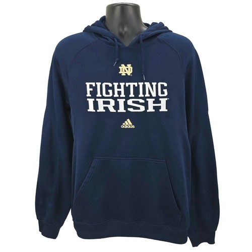 Sudadera con capucha irlandesa Notre Dame Fighting para hombre grande Adidas azul cálido