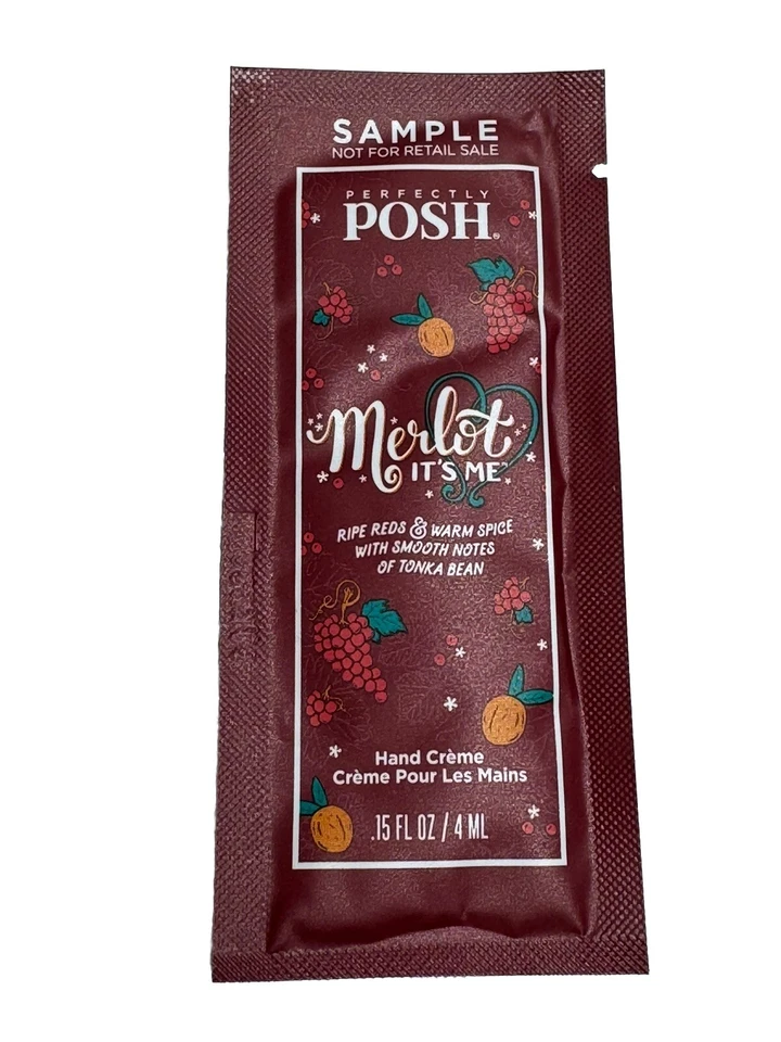 Perfectly Posh Merlot It's Me Hand Crème Fragrance Hand Cream sampler lot 13 - Image 2 of 4