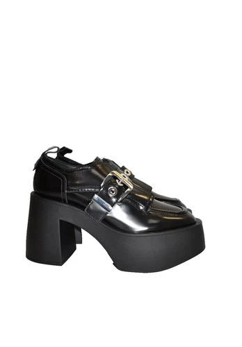 $420 LARROUDE stewart 100mm patent leather platform oxfords BLACK 10 (DC7)