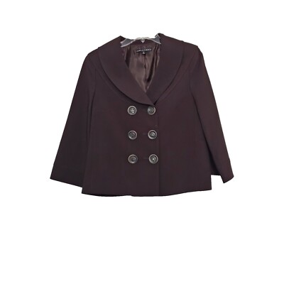 Womens Isabella DeMarco Size Jacket Brown Double-Breasted