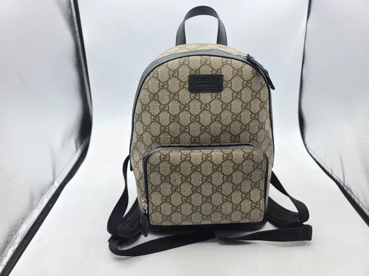 Gucci backpack in beige logo canvas and black leather