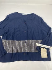 NEW Vintage H. Apparel Co. Womens Large Button Down Blouse USA Made Cardigan