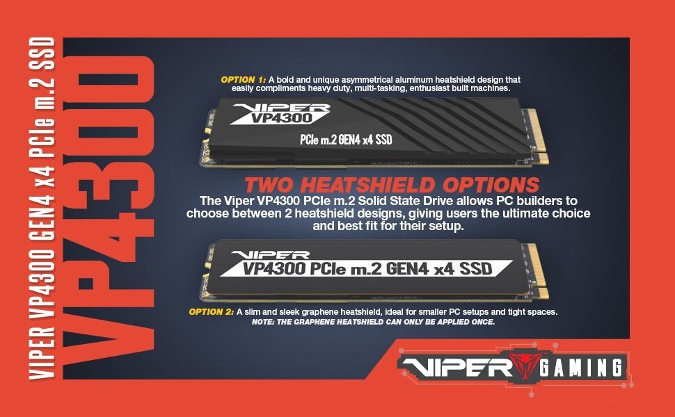 内蔵型SSD Patriot Viper VP4300 1TB M.2 PCIe Gen4x4 Patriot VP4300 1TB M.2 2280 PCIe Gen4 NVMe 7400MB/s DDR4 DRAM