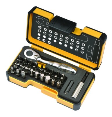 Felo 33pc 1/4'' Hex Ratchet and Bit Set with Extension and Socket Adapter