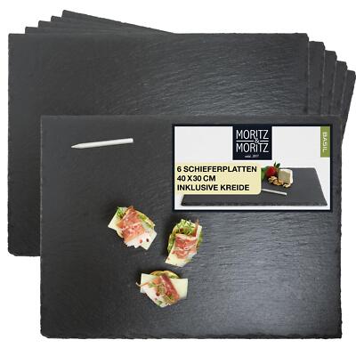 Moritz & Moritz Schieferset 6 große Platte 40x30cm Schiefer Platte Servierset