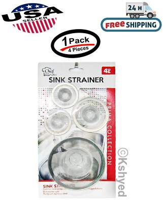 4 PCS Stainless Steel Kitchen Sink Drain Strainer & Mesh Screen Drainer (1 Pack)