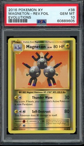 2016 Pokemon XY Evolutions Reverse Foil Holo Magneton #38 Rare eBay 1/1 PSA 10 - Picture 1 of 22