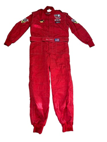 Vintage Gearbox Go Kart Driving Racing Suit Coveralls Size 58 Euro Max Red