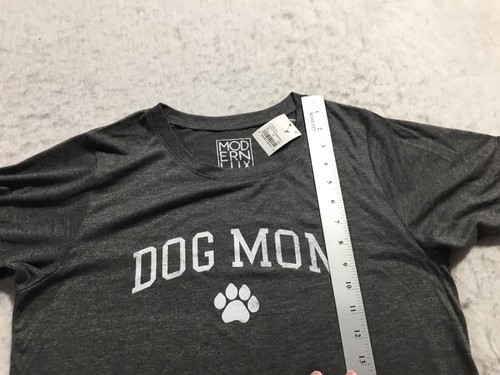 NEW Modern Lux Dog Mom T Shirt Womens L Large Charcoal Short Sleeve Crew Neck - Picture 8 of 10