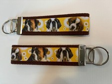 St Bernard Dog Breed 6" Key chain Key Fob Wrist Strap Key Ring Gift Pet Love Paw
