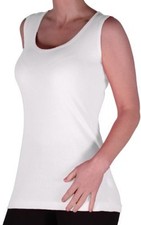 Womens Casual Sleeveless Scoop Neck Hip Length Skinny Fit Stretch Vest Tank Top