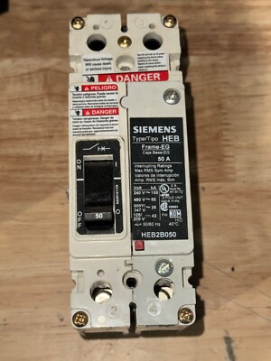 Siemens HEB2B050B 2 Pole 50 Amp 600V Circuit Breaker