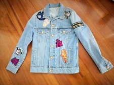 Kenzo Patch Demin Jacket In Blue Cotton Size Xs (2),new Never Used