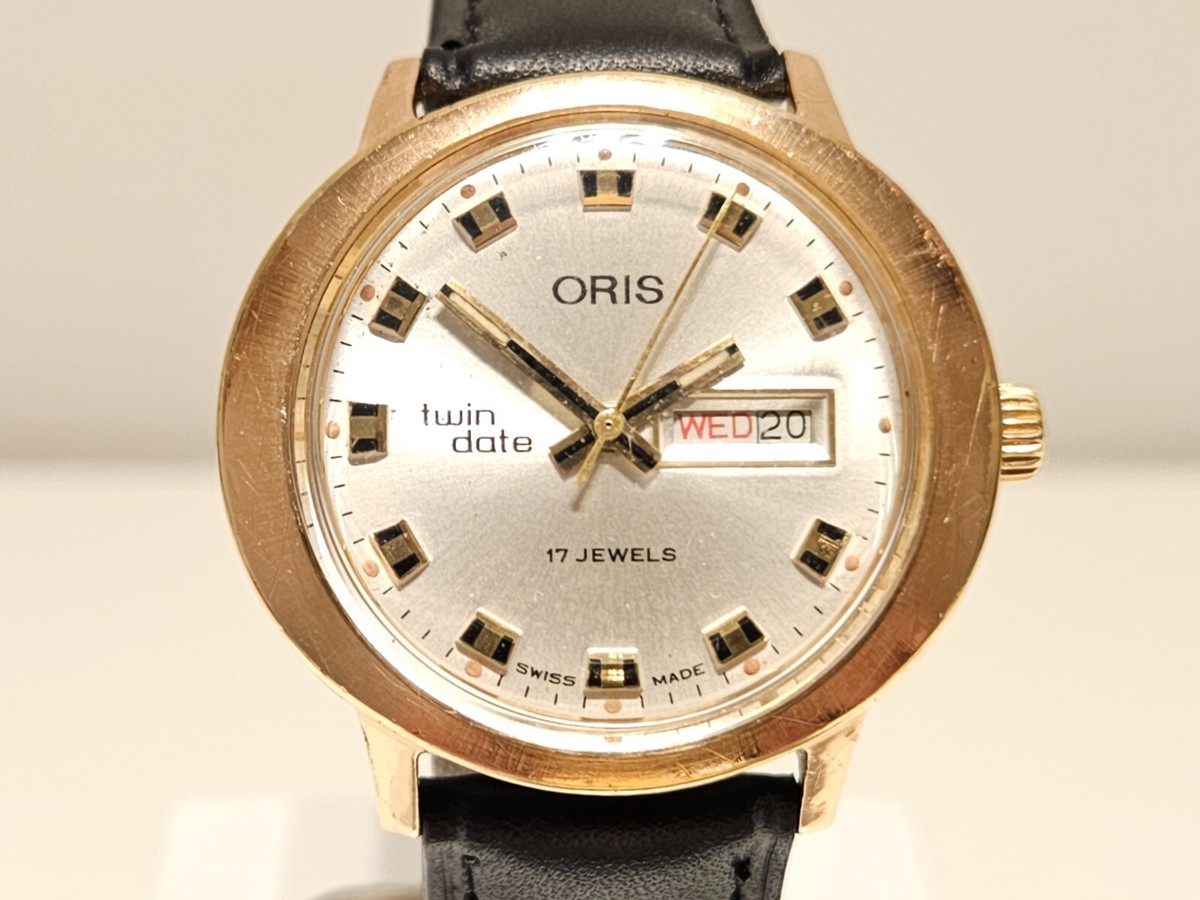 VINTAGE LUXURY GOLD PLATED 37mm MECHANICAL SWISS MEN'S WATCH 