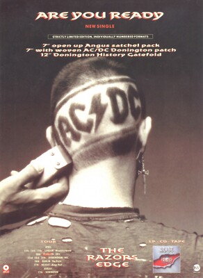 AC/DC 1990 THE RAZORS EDGE / ARE YOU READY EURO TOUR / HANDBILL