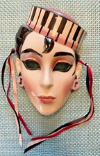 Mardi Gras Mask - Clay Art / SF - USA #9A38 - Car Hop - Piano Keys Pillbox Hat