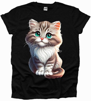  Kätzchen T-Shirt süß Kätzchen Herz Tier Junge oder Mädchen MESSAGE ME DIE GRÖSSE UK