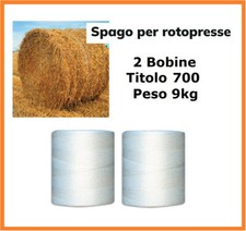 SPAGO AGRICOLO Polipropilene titolo 700 per Rotopressa FIENO PAGLIA 2 bobine 9Kg