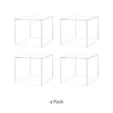 6" Clear Acrylic Display Box with One Open Side Merchandise Storage Bin Qty 4