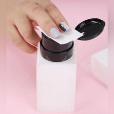Bomba dispensadora vacía botella acetona removedor de esmalte de uñas o desmaquillante de ojos