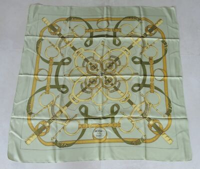 Hermes - Seidentuch - Eperon d'Or - von Henri d'Ori - 90 x 90 cm 
