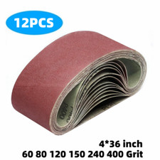 12PACK 4 x36 inch Sanding Belts Sander Sandpaper 60 80 120 150 240 400 Grit Belt