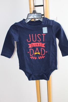 Baby Gap Boys Top Shirt  Bodysuit Just Like Dad blue NWT Size 3-6 Months NEW