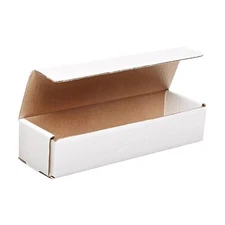 50 10" x 3" x 2" White Corrugated Mailers Die Cut Tuck Flap Boxes Free Shipping