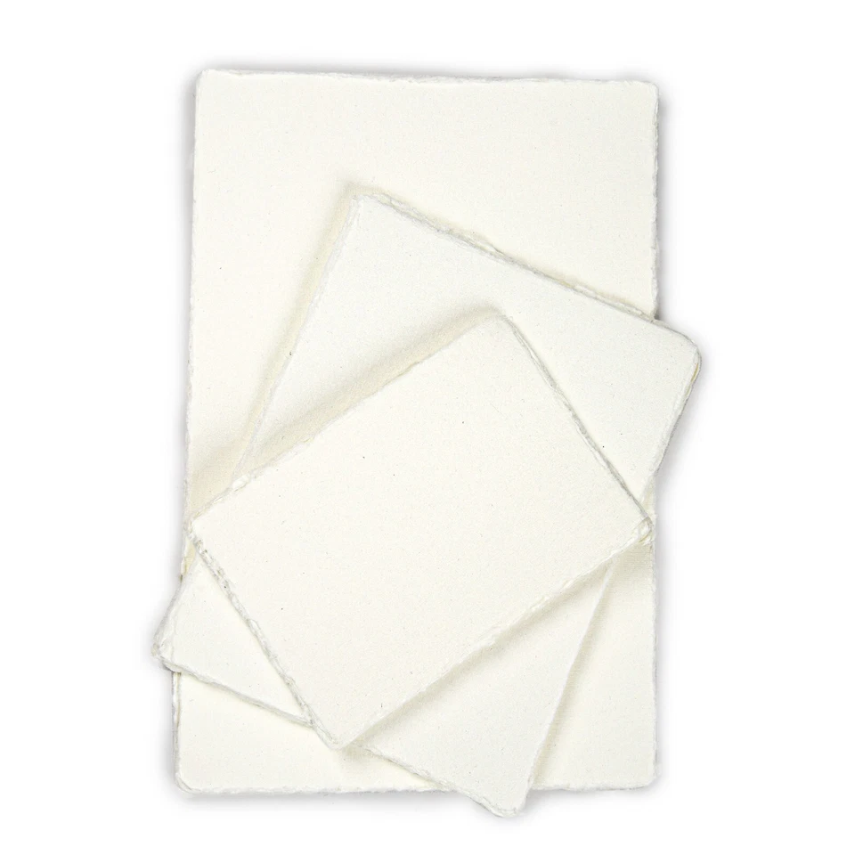 Hojas de acuarela de papel hechas a mano bordes de cubierta prensa en frío almohadillas en blanco de algodón Foto 2 de 4