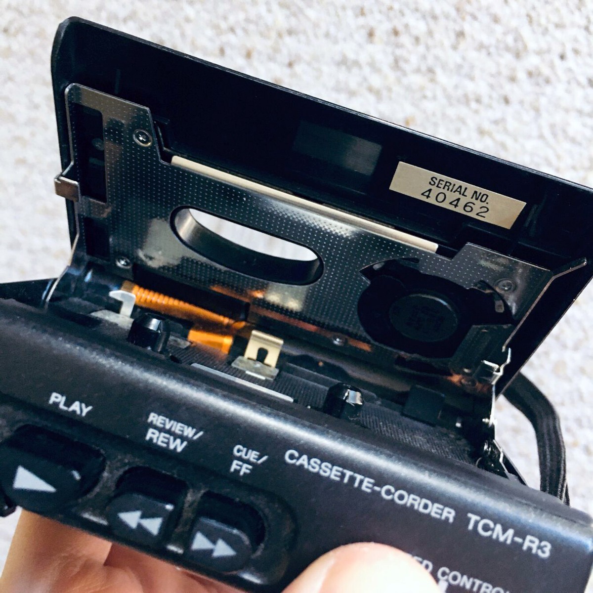 SONY TCM-R3 Walkman Cassette Corder, Decent Black ! For Parts or