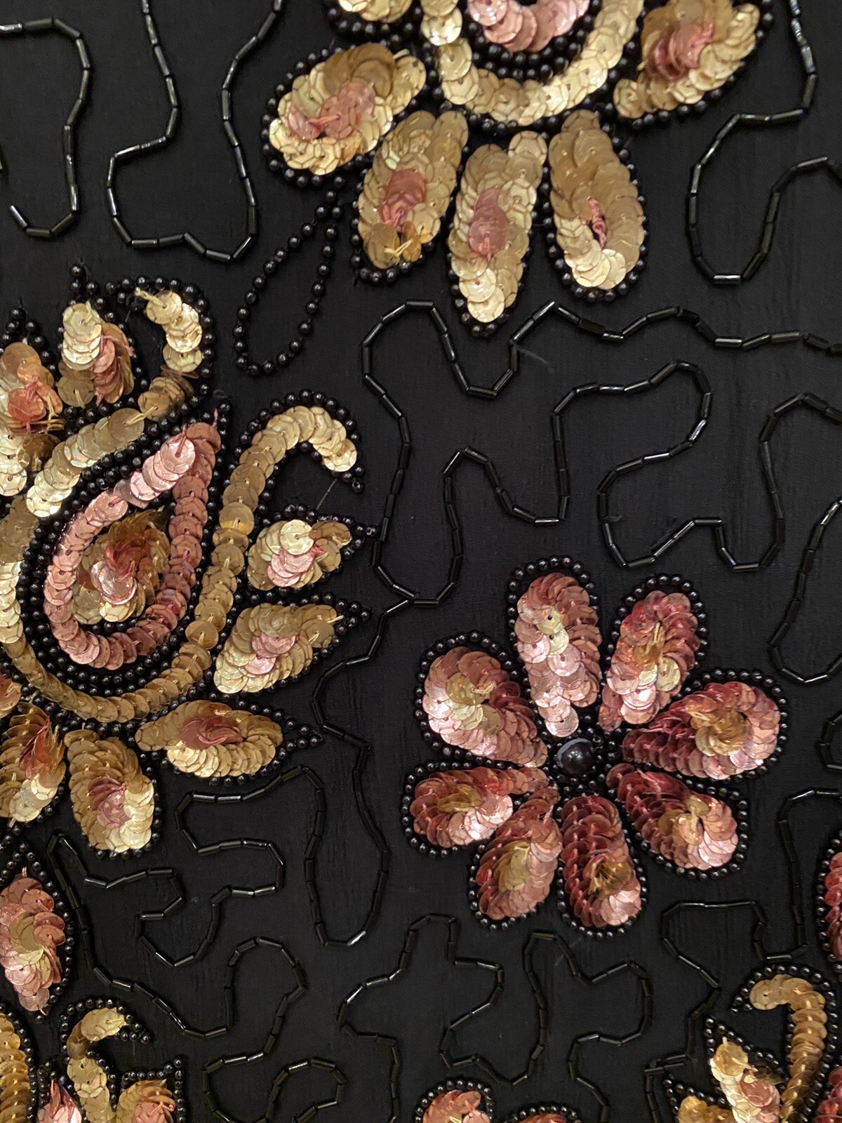 Vintage Stenay Black Beaded Sequin Holiday Top 80’s Cocktail Party Christmas image 4