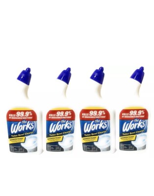 4 PACK, The Works Toilet Bowl Cleaner, Removes Stains, 24 Fl. Oz. bottles