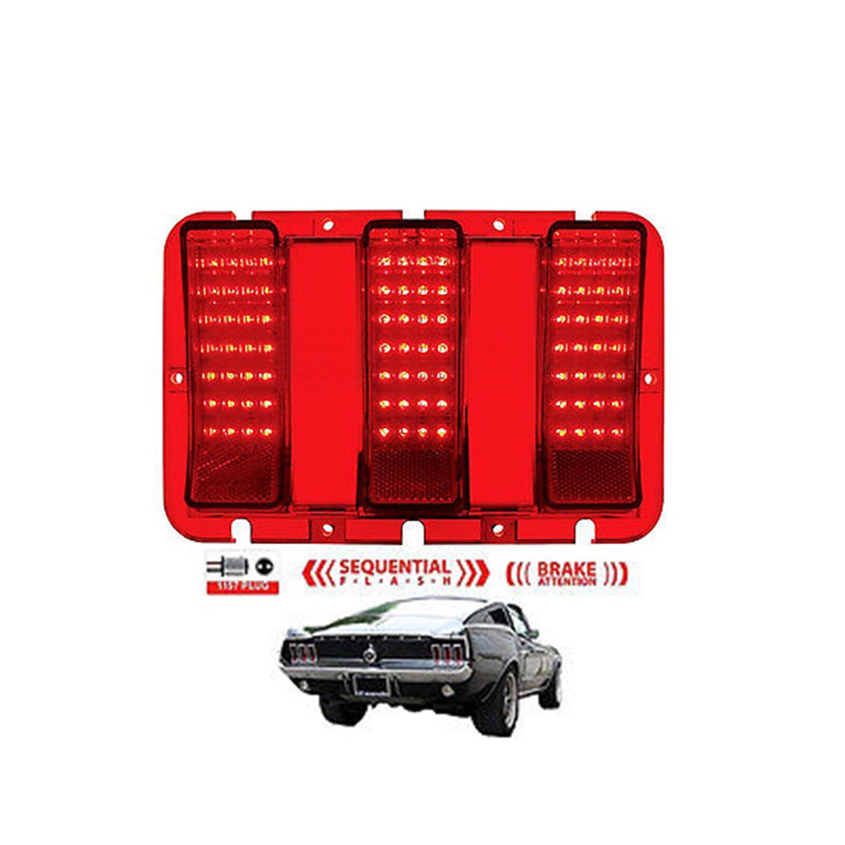 67 68 Ford Mustang Red LED Sequential Rear Tail Brake Stop Light