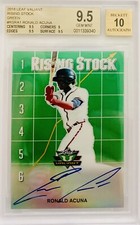 2018 Leaf Valiant Ronald Acuna Jr. Green Rising Stock Auto #/99 BGS 9.5/10