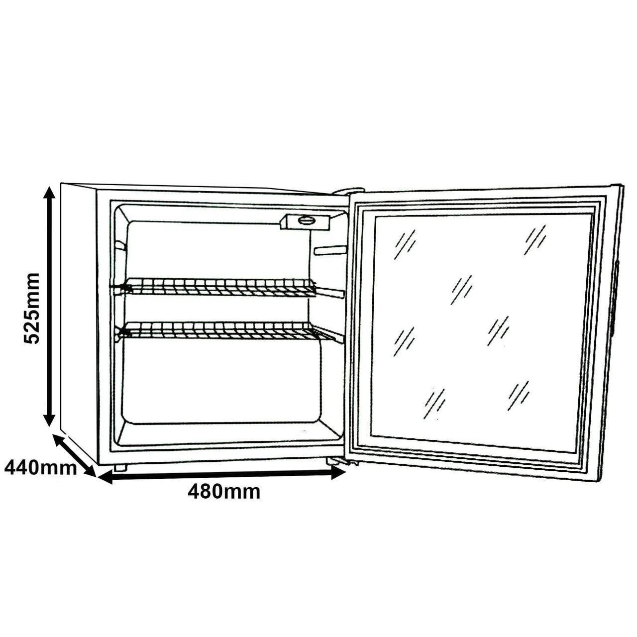 Mini Drinks Fridge, Table Top 50L Beer / Wine Cooler With Glass Door