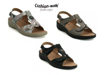 Cushion Walk Star Damen Sommer Komfort Riemchen Schnalle Keilabsatz offene Zehenpartie Sandalen