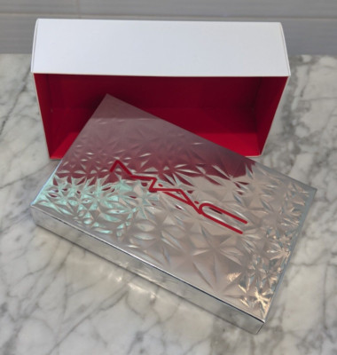 MAC Gift Box EMPTY BOX 7'' x 4-1/2 In Limited Edition Foil Silver Blizzard Bash