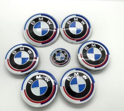 Car 50th emblem Exterior Cover Steering Wheel Car Badge Emblem For BMW