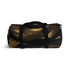 Black And Gold Textured Duffel Bag