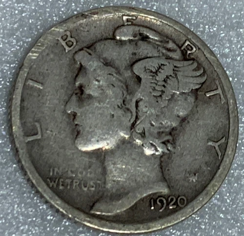 1920-S Mercury Silver Dime Scarce Date VF+ Free Shipping With Five Items A2