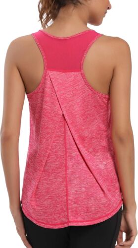 Womens Workout Tops for Women Racerback Tank Tops Mesh Yoga Shirts Athletic Tank - Picture 34 of 46