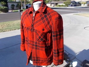 red plaid wool jacket