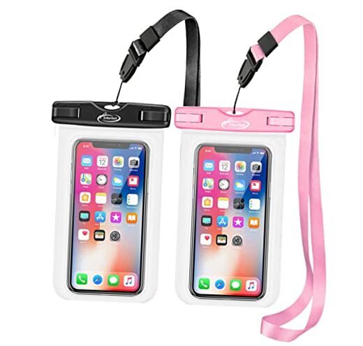 Waterproof Cell Phone Dry Bag XL Set Compatible in Black and Pink