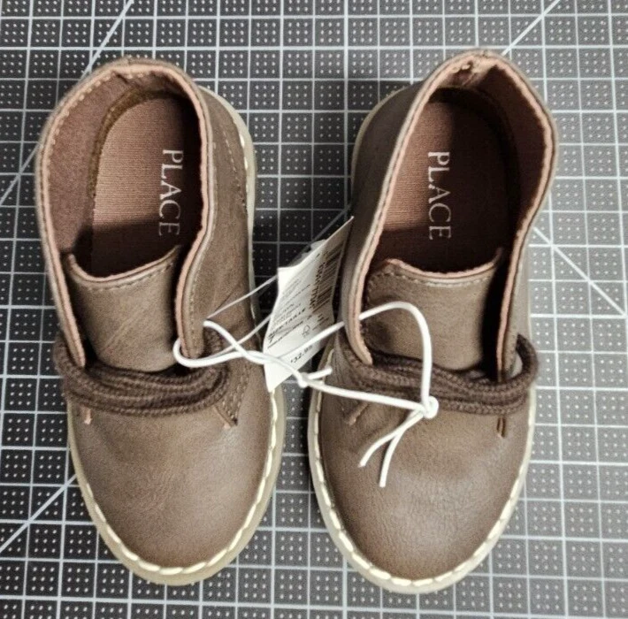 The Children's Place Niño Niño Botas con Cordones Imitación Cuero Marrón Talla 7 Foto 3 de 4