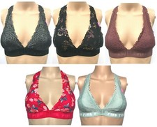 VICTORIAS SECRET PINK LACE STRAPPY PADDED BRALETTE HALTER NECK RACERBACK BRA NWT