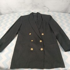Tahari By Elie Tahari Women  s Double Breasted Blazer/Jacket Black Sz 4 XS